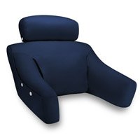 Bedlounge Hypoallegenic (Regular Size, 100% Cotton Navy Blue Cover):The Ultimate Back Wedge, Bed Rest, Back Support, Comfort Reading Pillow