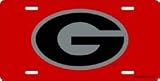 Georgia Bulldogs Red Laser Cut License Plate