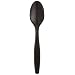 Dixie PTH53C Heavy Weight Polypropylene Teaspoon, Individually Wrapped, 6" Length, Black (Case of 1,000)