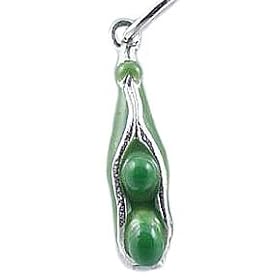 Two Peas in a Pod 925 Sterling Silver Enamel Traditional Charm