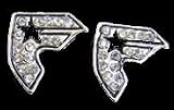 Product details for FAMOUS STARS STRAPS WING EARRINGS ICEDOUT HIP HOP BLING