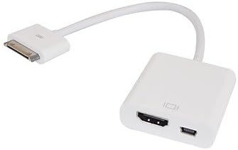 AES - 30pin to HDMI Micro USB 6.0 Connector for iPhone 4/4S and Others , White