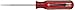 Xcelite R181V Chrome Vanadium Steel Slotted Round Blade Pocket Clip Screwdriver, Red Handle , 2