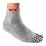 Injinji Tetratsok Perfomance Series CoolMax Mini Crew Toesox Socks (X-Large, Grey)