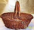 Small Willow Stained Woven Basket with Handles
