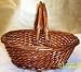 Small Willow Stained Woven Basket with Handles