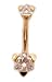 Nickel Free 14 karat yellow gold belly button ring Trillion Star Design