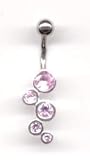 Bubbles Navel Bar in Rose