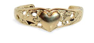 Childrens Toyshop  Jewelry : New High Polished Heart 10 KT Gold Toe Ring 10k Toering
