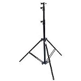 Savage 13' Four-Section Heavy Duty Air-Cushioned Light Stand, 4 Section with 3 Risers, Black