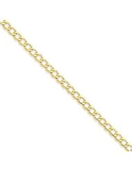 10k Gold 5.25mm Semi-Solid Curb Link Chain 18 Inches