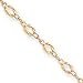 14k Solid Polished Fancy Knot-Link Anklet - 10 Inch