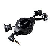 【SANWASUPPLY】カナル型ステレオイヤホン（ケーブル巻き取り式・ブラック） MM-HP114BK