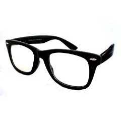 Oramics Brille PartyBrille clear klar ohne St�rke schwarz mit Glas