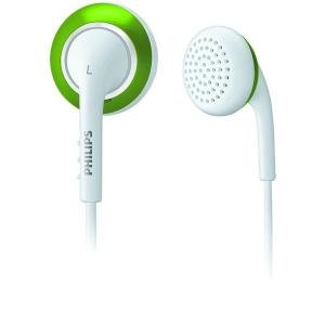 NEW PHILIPS SHE2644/27 IPOD NANO COLOR EARBUDS (WHITE WITH GREEN TRIM) (PERSONAL AUDIO)