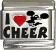 Clearly Charming I Heart Cheer Red Heart Laser Italian Charm