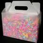Frosted Plastic Gable Tote Gift Box with Fiesta Confetti
