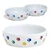 Pet Supplies : Pawprint Cat Dish - Double - 8 12 in.