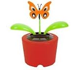 Solar-Powered Dancing Butterfly in Red Pot , 4¼