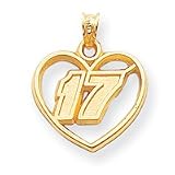 14k NASCAR Matt Kenseth Number 17 Heart Pendant