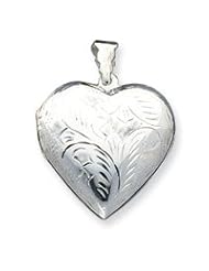 Sterling Silver Domed Heart Locket