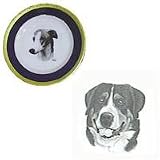 Greater Swiss Mountain Dog 10' Cobalt Plate, Porcelain by Rosalinde (10' diameter)