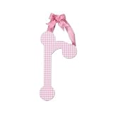 Pink Gingham Hanging Letter - R