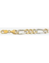 9.5mm 14k 3 Color Figaro Chain 28"