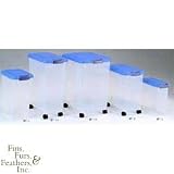Pet Food Storage Container - Clear Plastic small (Clear/Blue) (Sm - 17.75H x 9W x 13.75D)