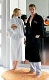 Harley Davidson Black Cotton Terry Velour Bath Robe