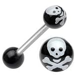 Skull and Cross Bones Tongue Ring