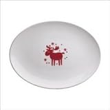 Waechtersbach 2227334368 13 x 9.5-Inch Willie Oval Platter - White With Red Moose- Pack of 2