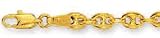 14k Yellow 5 mm Puffed Mariner Link Anklet - 10 Inch