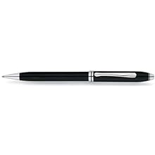 Cross Townsend, Black Lacquer, Ballpoint Pen, with Rhodium Plated Appointments (AT0042-4)