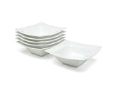 Ten Strawberry Street Whittier White Square Soup/Cereal Bowl Set of 6