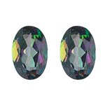 3.25 Cts of AAA 8x6 mm Oval Pair Matching Loose Mystic Green Topaz ( 2 pcs set ) Gemstones