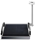 Electronic wheelchair scale with extremely flat step-on surface and ramp, collapsible and mobile