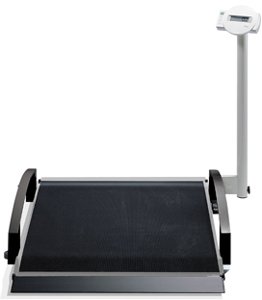 HealthPersonalCare: Electronic wheelchair scale with extremely flat step on surface and ramp, collapsible and mobile