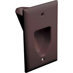 DataComm 45-0001-BR 1-Gang Recessed Low Voltage Cable Plate (Brown)
