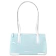 Pierre Cardin Evolution - White Trim Zippered Baguette Bag Baby Blue