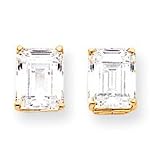 14k 10x8mm Emerald Cut Cubic Zirconia earring XE69CZ