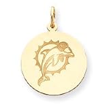 14K Miami Dolphins Lrg Disc Dolphin In Ring Charm - NF1050