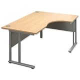 Brand New. Tercel Eyas Cantilever Radial Right Hand Desk W1600xD1180xH720mm Oak