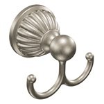 Addington Brushed Nickel Double Robe Hook - Moen DN8103BN