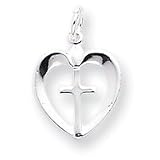 Sterling Silver Cross Heart Charm