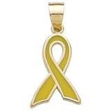 14kt. Gold, Small Yellow Ribbon Charm