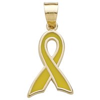 14kt. Gold  Small Yellow Ribbon Charm