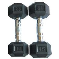 10LB RUBBER COATED HEX DUMBBELL