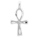 Sterling Silver Ankh (Egyptian) Cut Cross Charm with 18 Inch Stainless Steel Chain
