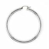 925 Sterling Silver Rhodium Plated Hoop Earrings